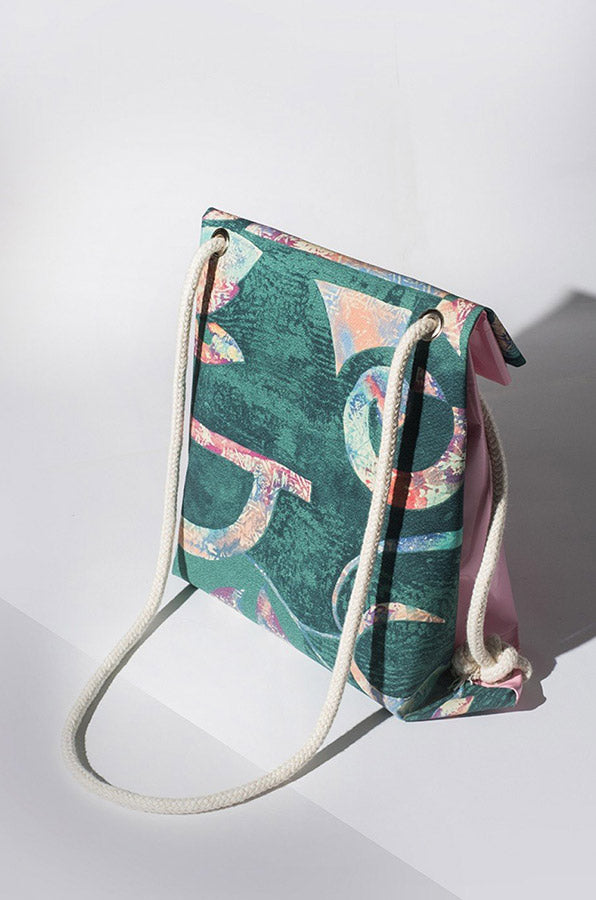 Convertible Green & Pink Backpack